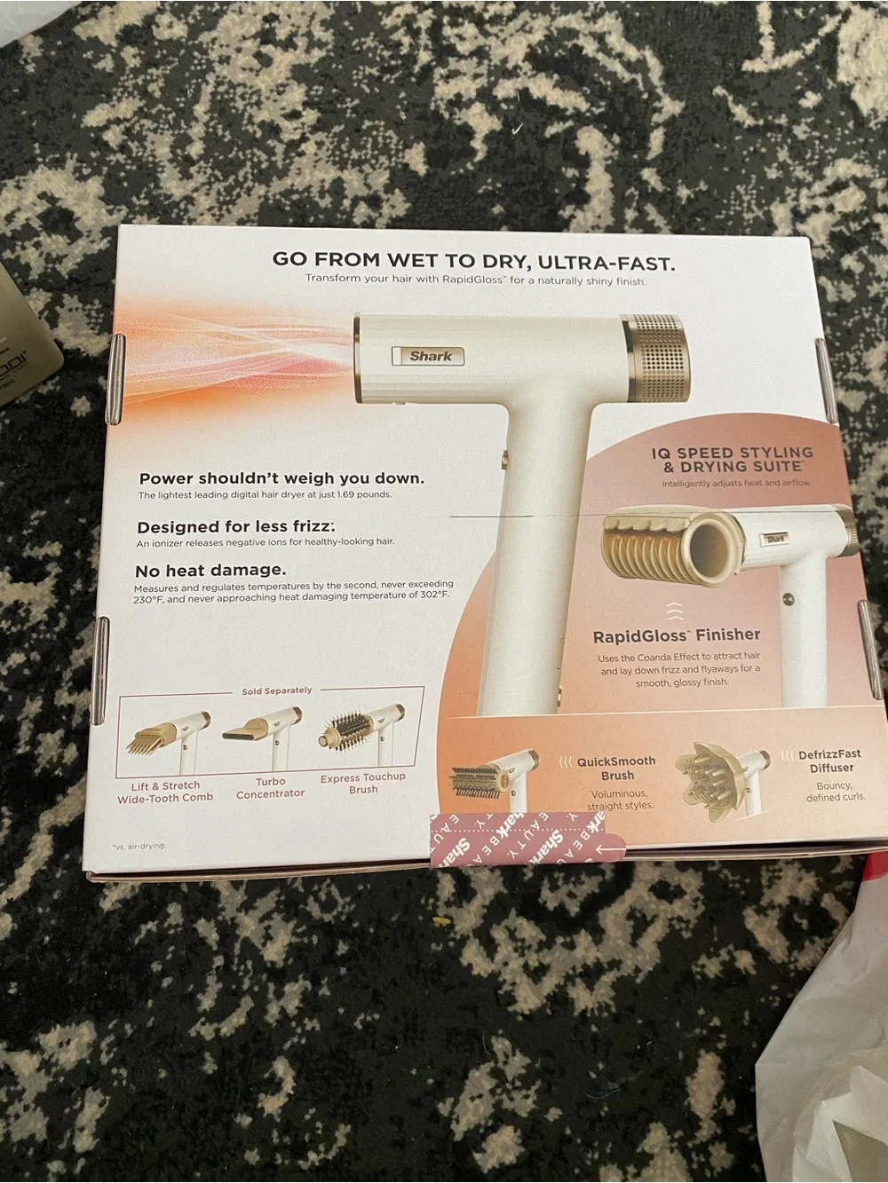 Shark SpeedStyle RapidGloss Wet-to-Dry Hair Dryer - Blush Pink